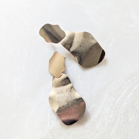 Anthropologie Chunky Gold Earrings - Picture 1 of 2